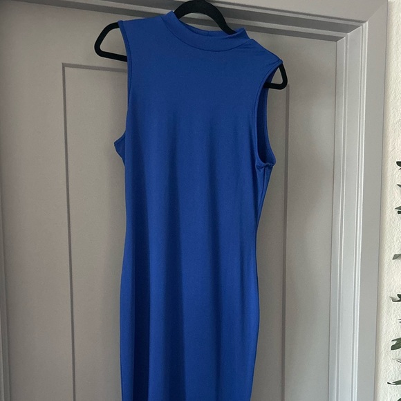 Royal Blue Maxi Dress High Neckline - Picture 3 of 6